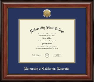 University of California Riverside 11" w x 8.5" h Diploma Frame - Fits a bachelor's, master's and phd - Gold Engraved Medallion Diploma Frame
