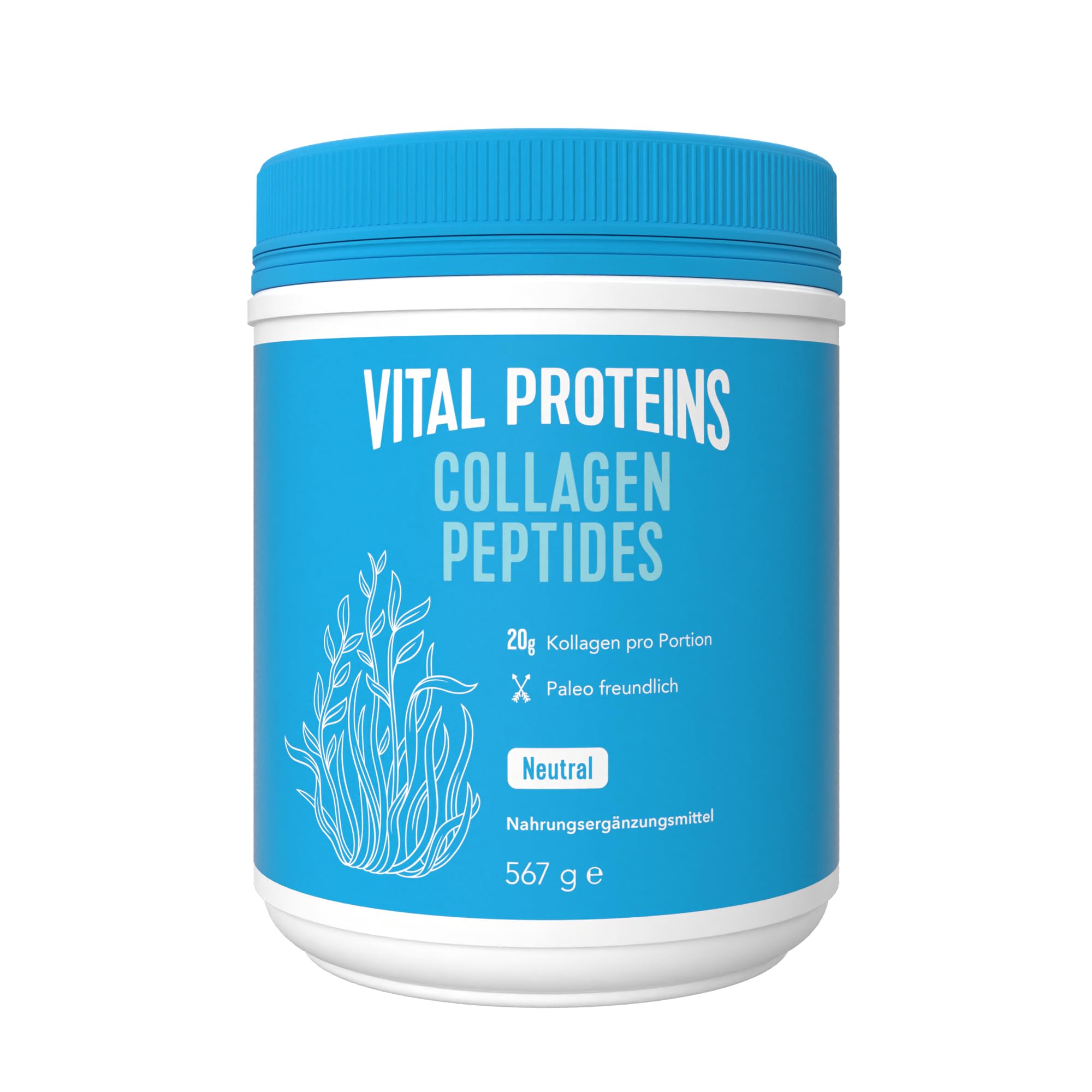 VITAL PROTEINS Collagen Peptides Pulver | geschmacksneutrales Kollagen-Hydrolysat |ohne Zusatzstoffe | einfache Zubereitung, löslich in warmen oder kalten Lebensmitteln | 567g