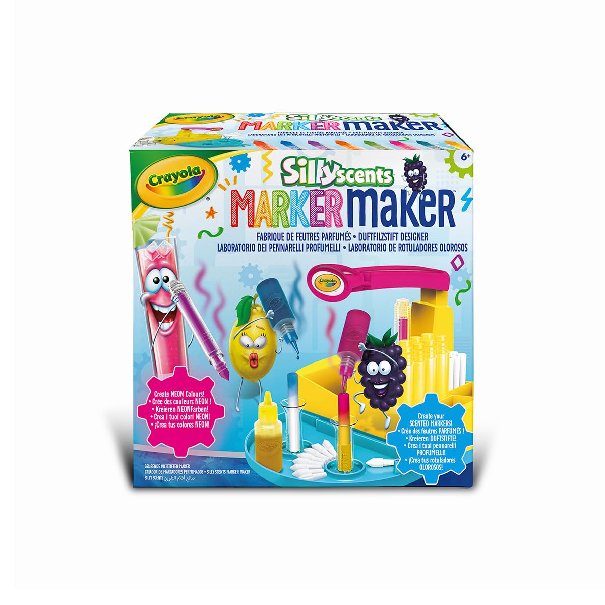 CRAYOLA - Marker Maker Silly Scents, Laboratorio de rotuladores perfumados de neón, CREA Tus Propios rotuladores perfumados, Actividad Creativa y Regalo para niños a Partir de 6 años, versión