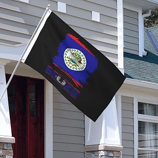 Flag 3x5 ft Vintage Belize Belizean Double Sided Banner Sign Large for Wall Bedroom Living Room Hanging Decoration House Home Party Yard Lawn Patio Dorm Outdoor Indoor Decor