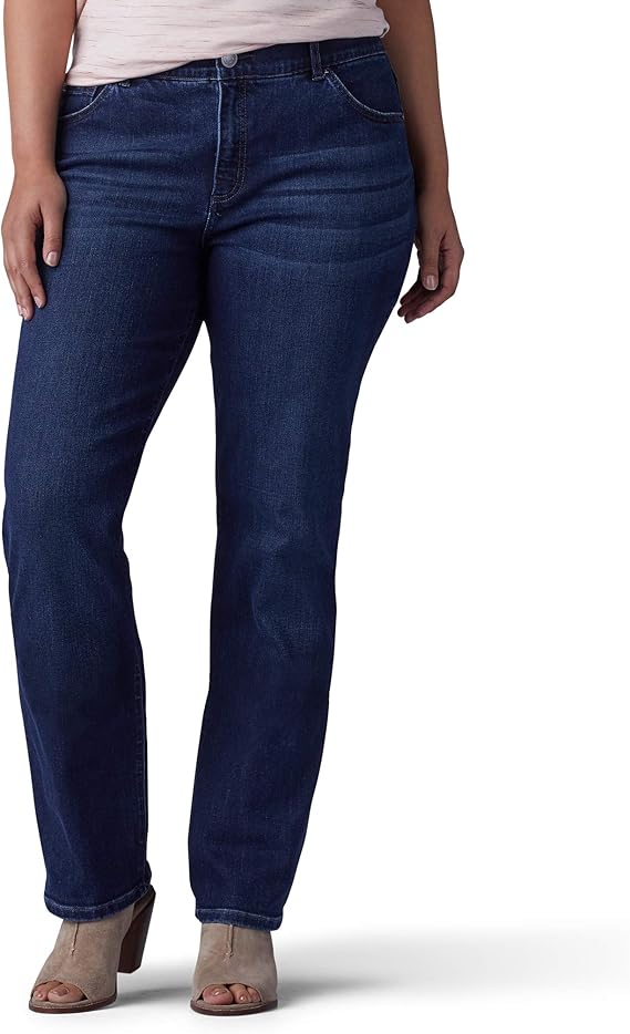 Lee Women's Plus Size Ultra Lux Comfort with Flex Motion Straight Leg Jean