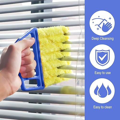 Miniatura 2 de Vodolo Limpiador de persianas de mano para persianas de ventana, ventilador de techo, ventilación de coche y aire acondicionado, cepillo de polvo