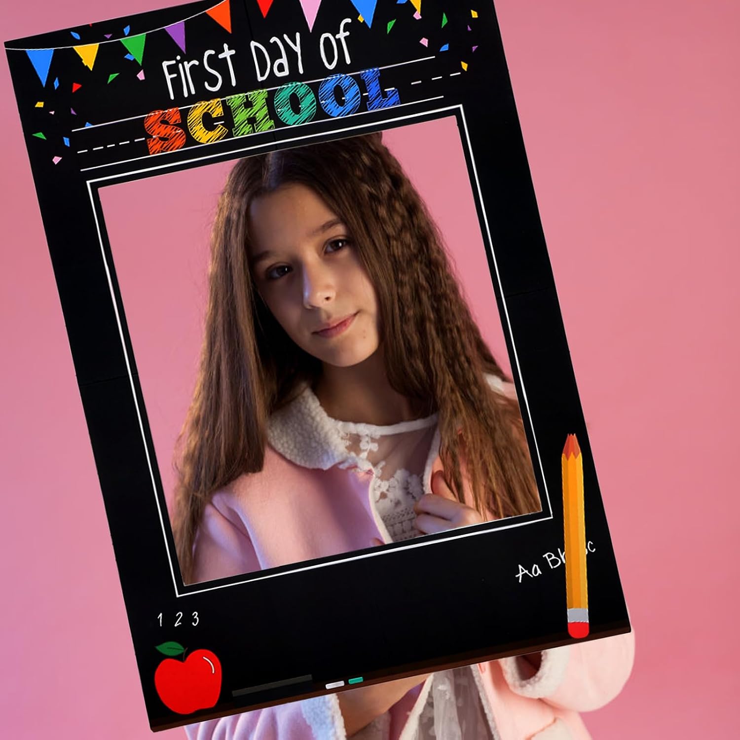 STOBOK First Day of School Photo Booth Party Selfie Frame 26.5x19inch