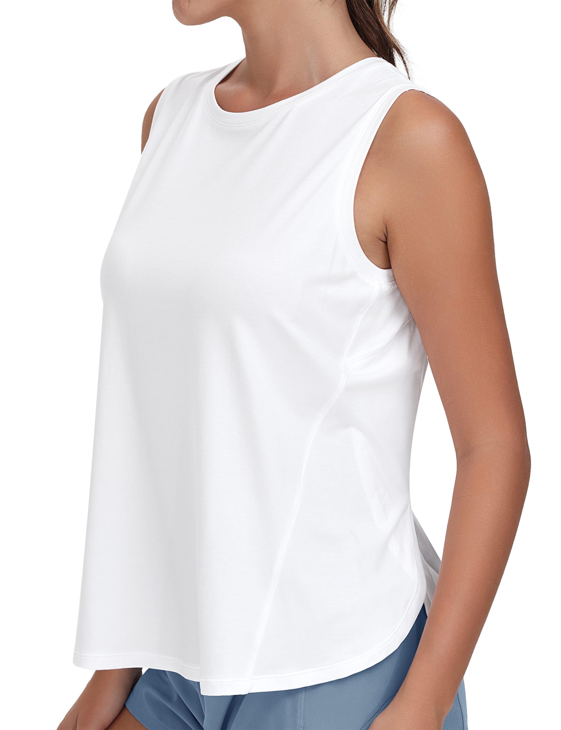 THE GYM PEOPLE Women's Workout Tank Tops Loose Fit Sleeveless Breathable Yoga Shirts with Side Slits