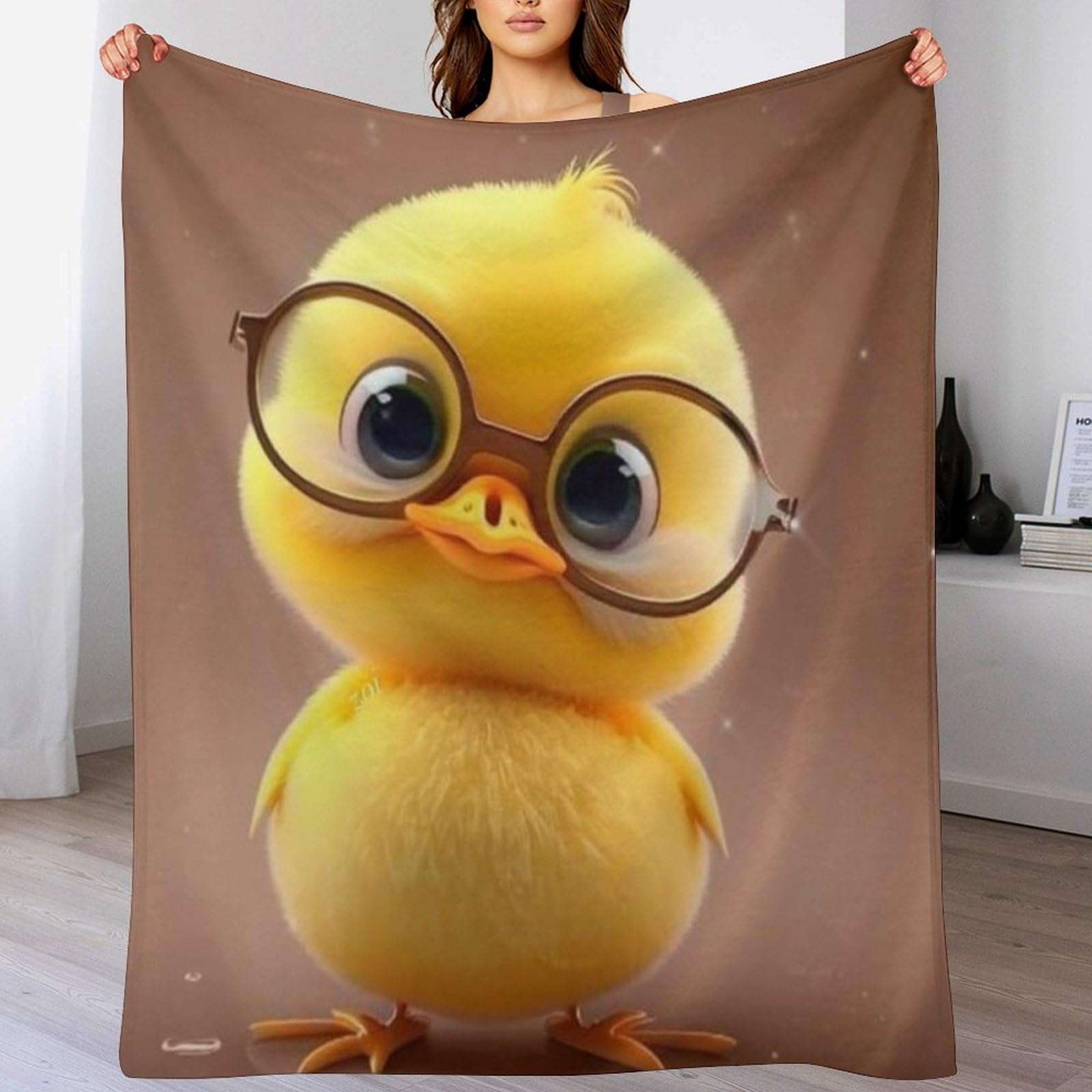 Couvre-lit Little Yellow Canard anti-froid en flannel pour canapé et lit double 180x200