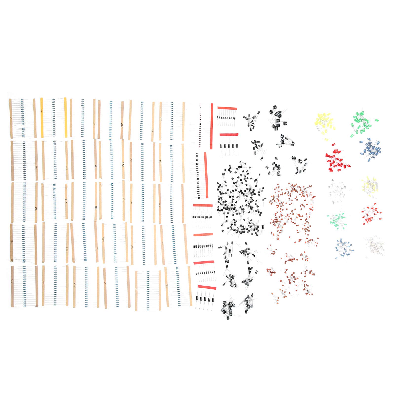 Kit de composants électroniques, kit de diodes LED, kit de tor électrique, 30 résistances de valeurs, tor en céramique, composants de contrôle industriel avec 200 LED, 600