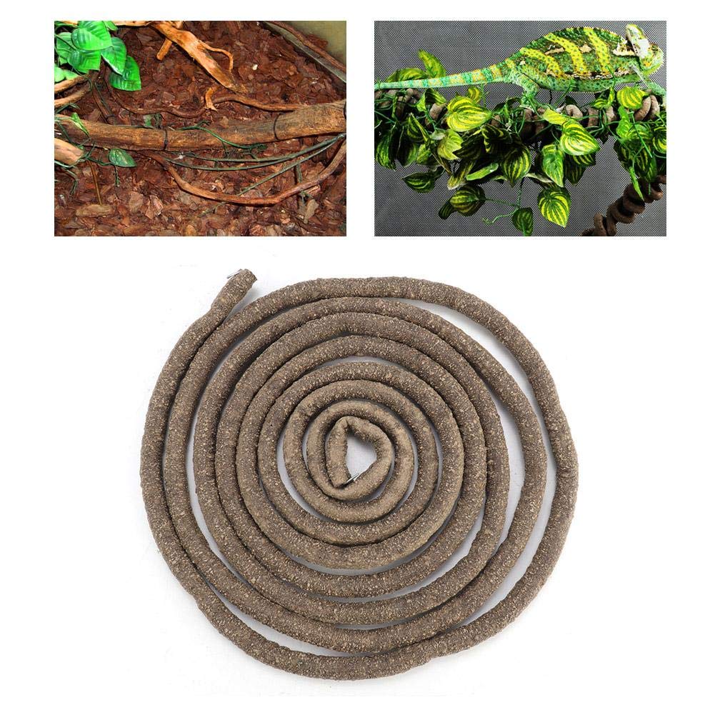 Künstliche Reptilien Kletterzweig mit Saugnäpfen, 9.84ft Flexible Jungle Rattan Lange Rebe, Habitat Dekor für Chamäleon, Echsen, Gecko, Schlangen