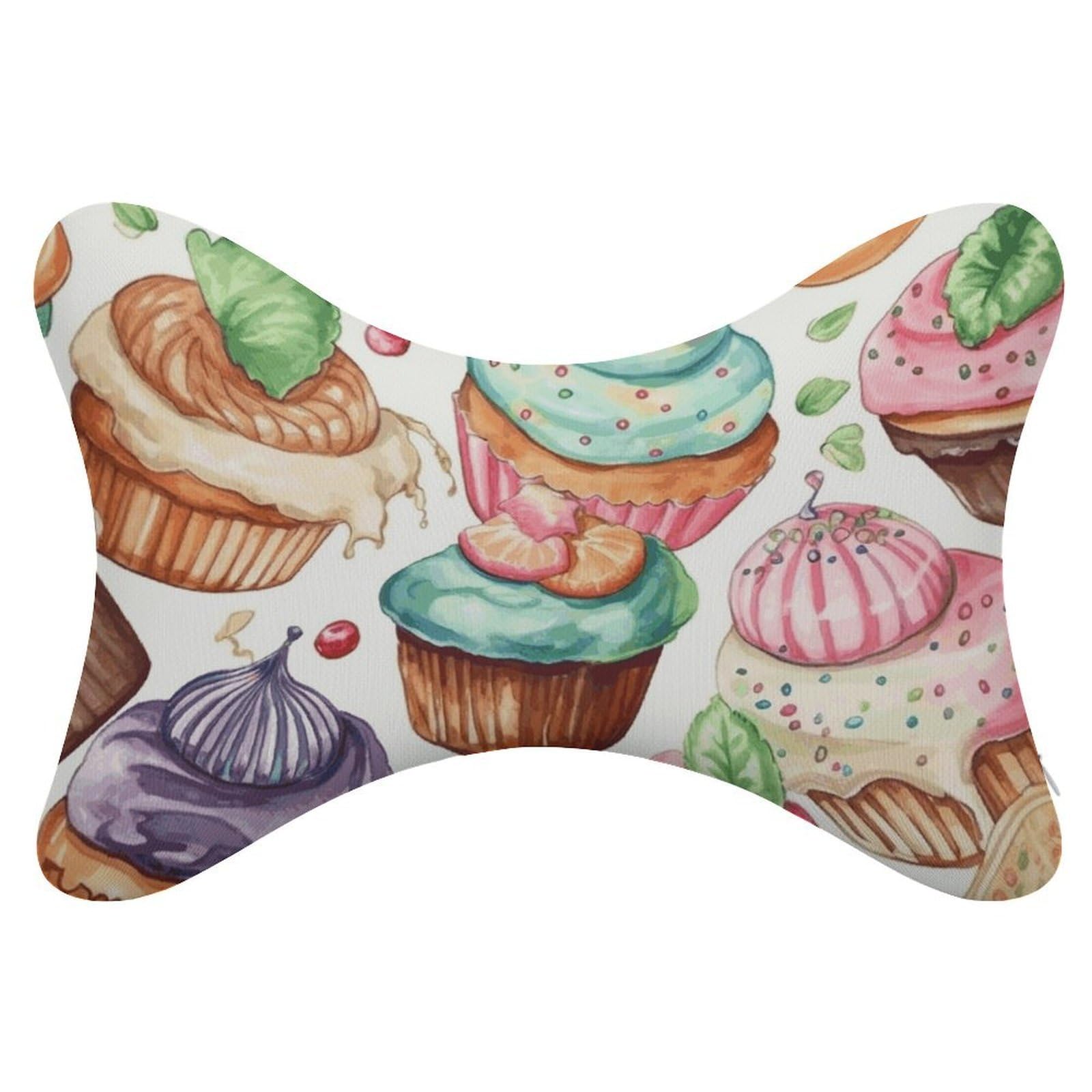 FekiLoot Cupcakes Donuts Muffins Sugar Car Headrest Set of 2,Softness Memory Foam Car Neck Pillow with Breathable Removable Cover Car Neck Support Pillow Ergonomic for Driving, Office