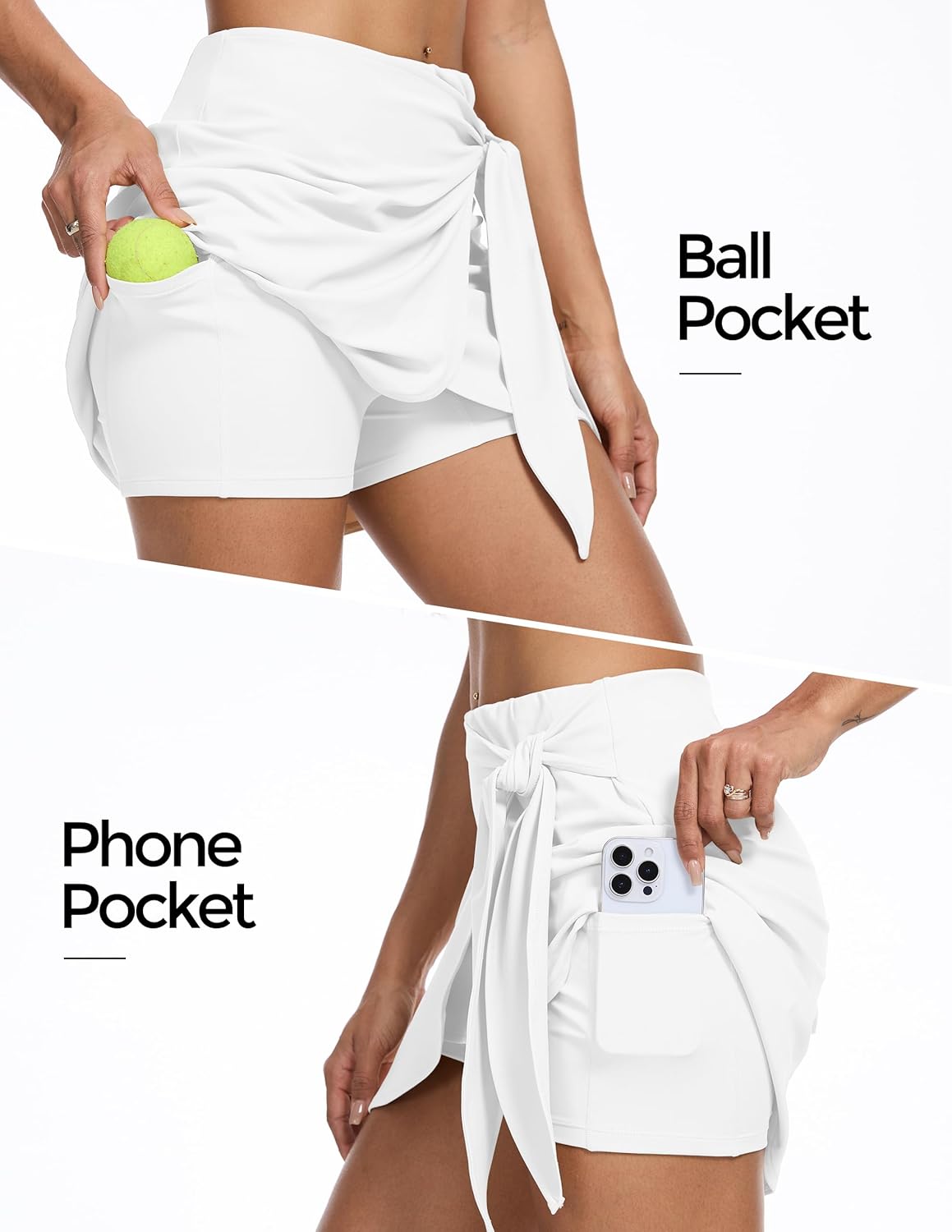 M MOTEEPI Skorts for Women Dressy Casual 2026 Tennis Golf Wrap Skirts with Shorts Pockets Tummy Control Atheltic Pickleball - Image 3
