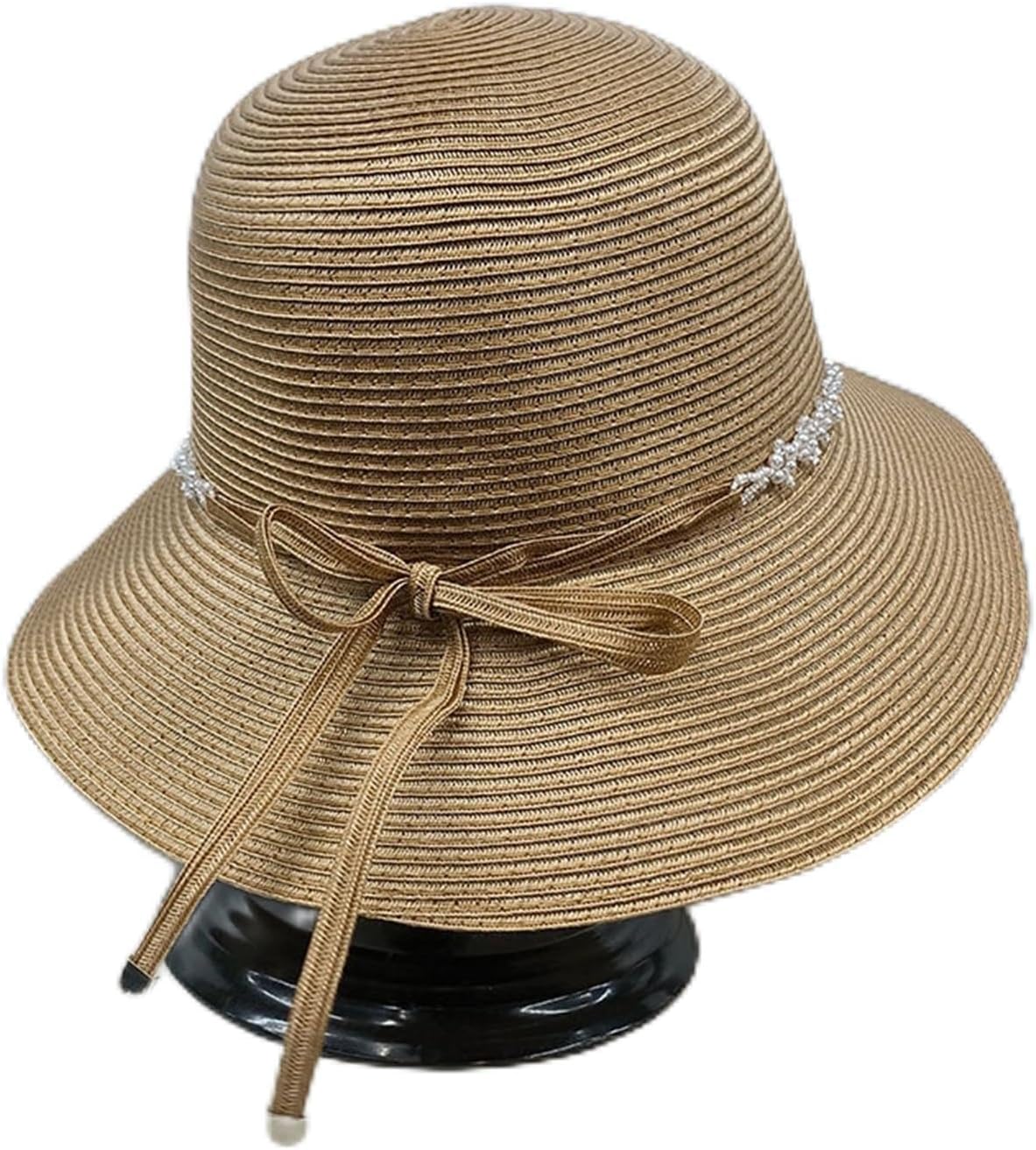 Wide Brimmed Basin Hat Top Women Pearl Sunblock Sun Beach Outing