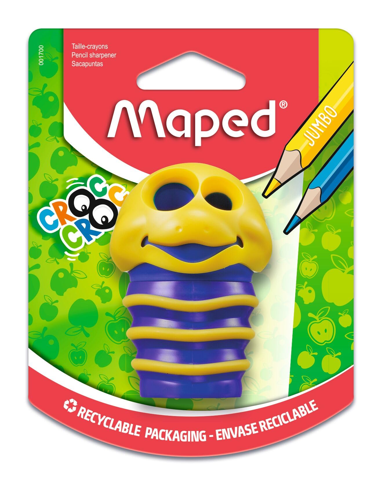 Maped Croc Croc Pencil Sharpener for Kids, Assorted Colors (001700St)