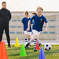 Vista 6 de Hoteam 30 conos de tráfico de 9 pulgadas de plástico para entrenamiento de agilidad deportiva, conos de seguridad, equipo de práctica de fútbol