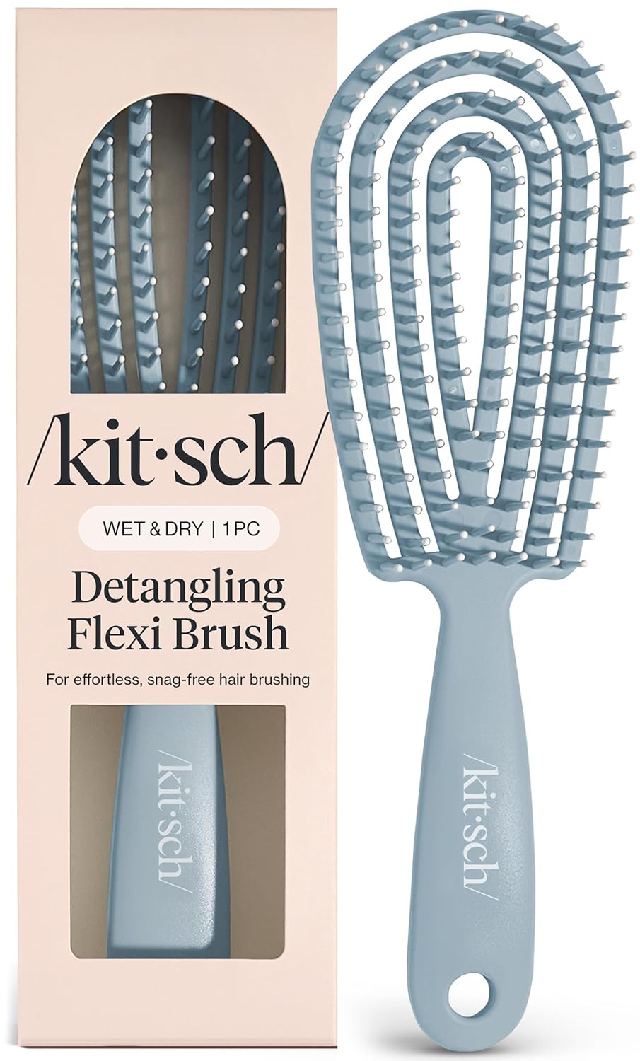 Kitsch Hair Brush Detangler – Flexi Flow Hair Brush for Women, Men & Kids | Detangling Brushes for Curly Hair with Bendable Frame, Bounce Curl Defining Brush for Wet or Dry Strands – Haze Blue Kitsch Hair Brush Detangler – Flexi Flow Hair Brush for Women, Men & Kids | Detangling Brushes for Curly Hair with Bendable Frame, Bounce Curl Defining Brush for Wet or Dry Strands – Haze Blue