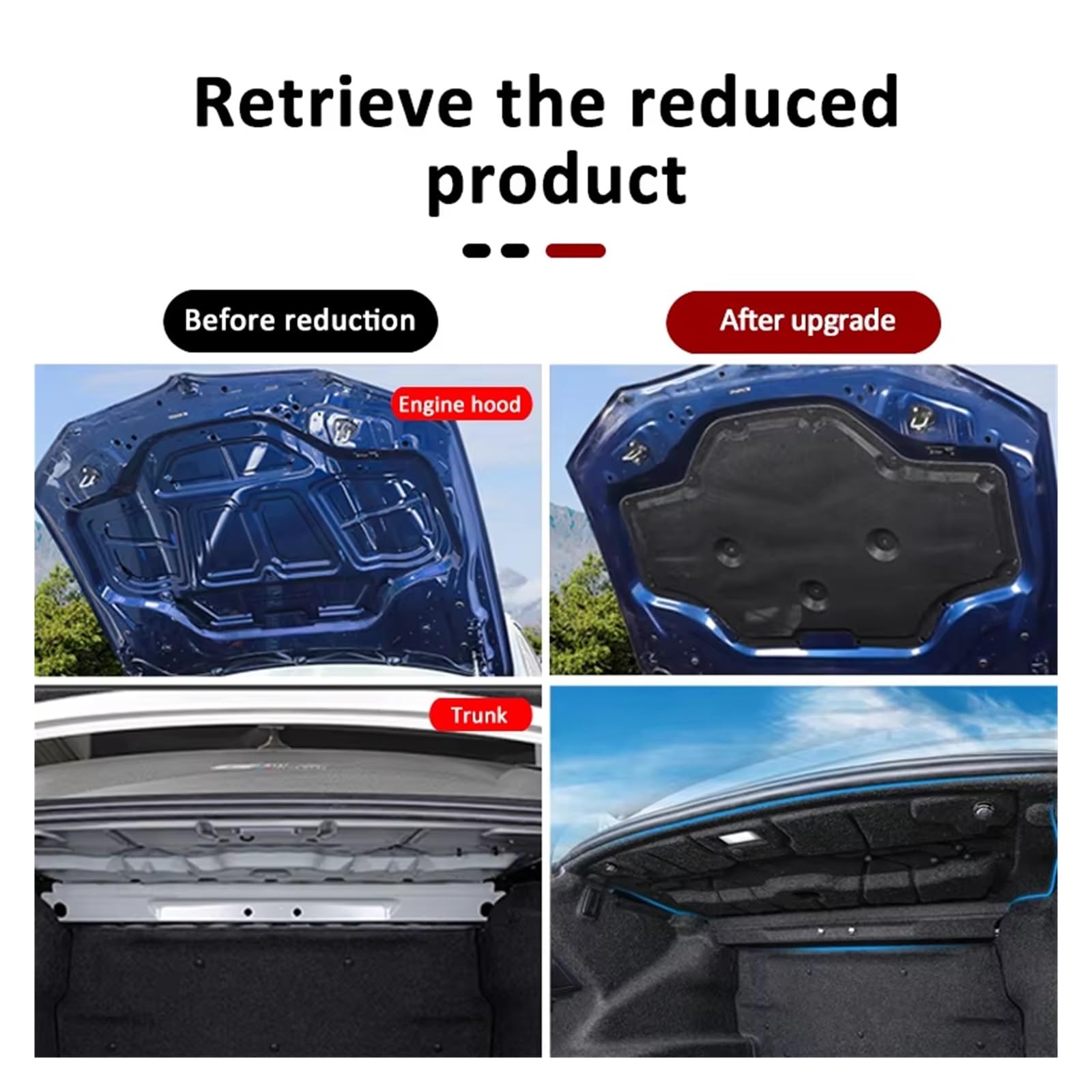 Cuscinetto fonoassorbente per cofano auto Per Leapmotor T03 2020 2021 2022 ~ 2025 Cofano Motore Suono Pad Isolamento termico Copertura in cotone Tappetino insonorizzato per interni auto
