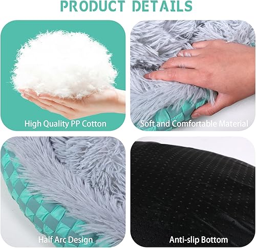 Miniatura 3 de Cama para gatos con capucha, nido de felpa con cueva acogedora autocalentable, cama calmante antiansiedad para mascotas para gatos de interior y