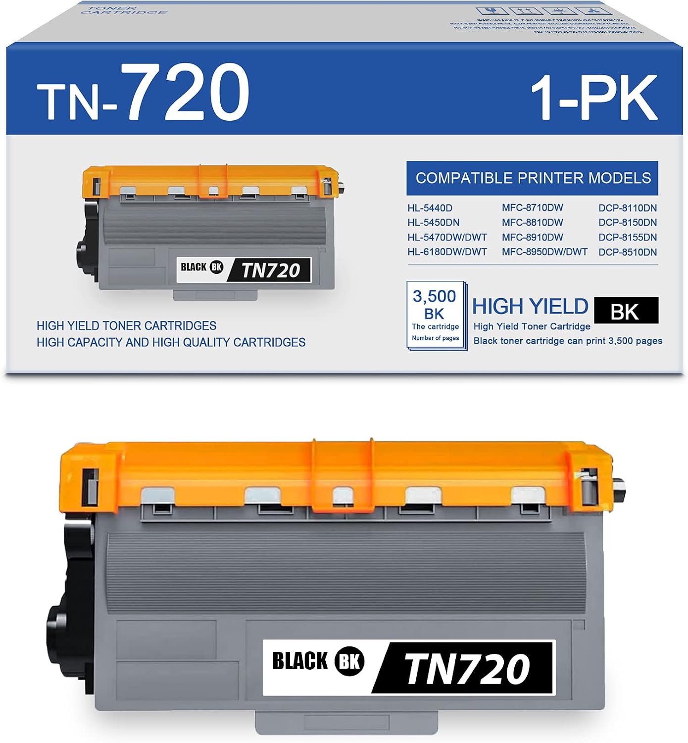 Compre TN720 1 Paquete Reemplazo del cartucho de tóner TN-720 compatible  con negro para el cartucho Brother DCP-8510DN 8150DN 8110DN 8155DN  MFC-8810DW 8710DW 8950DWDWT 8910DW online en Guatemala. B09DCRM8DK