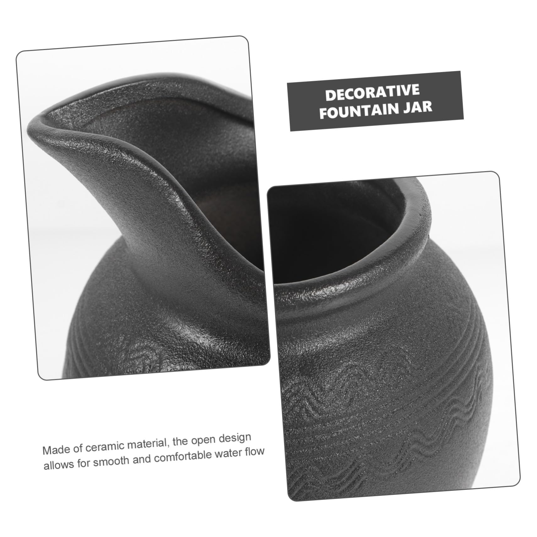 SUPVOX Fontana Circolare in Ceramica per Balcone e Giardino Decorazione Vaso per Esterni e Interni Flusso d'Acqua Naturale Facile da Collocare e Durevole