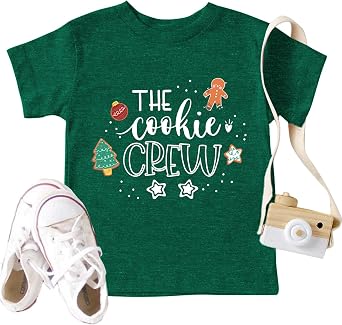 Christmas Cookie Shirt Toddler Boys Girls Cookie Crew T-Shirt Xmas Gifts Tee Tops Holiday Outfits