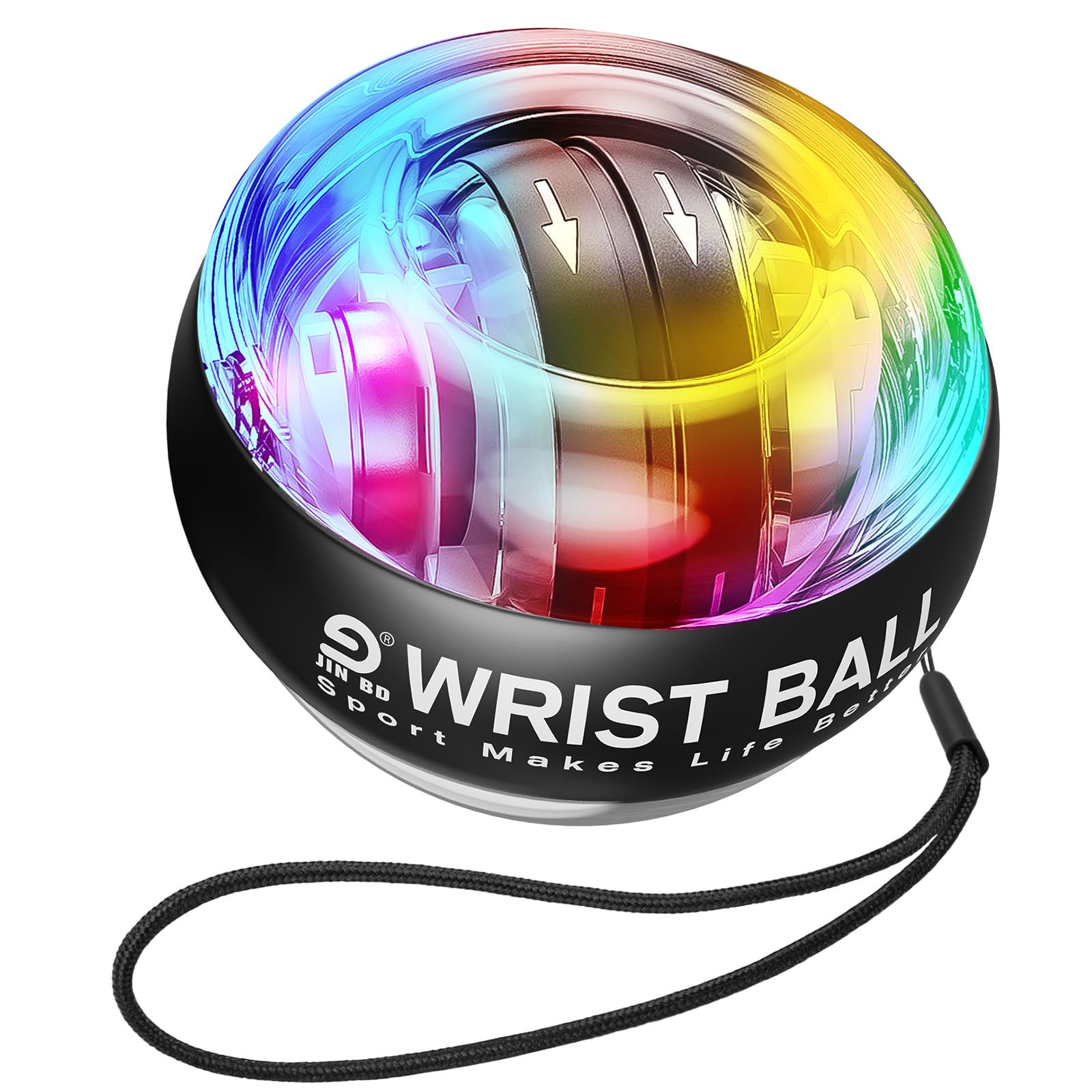 JIN BD Auto-Start Wrist Trainer Ball - Gyroscopic Forearm Exerciser for Strengthening Arms, Fingers, Wrist Bones and Muscles