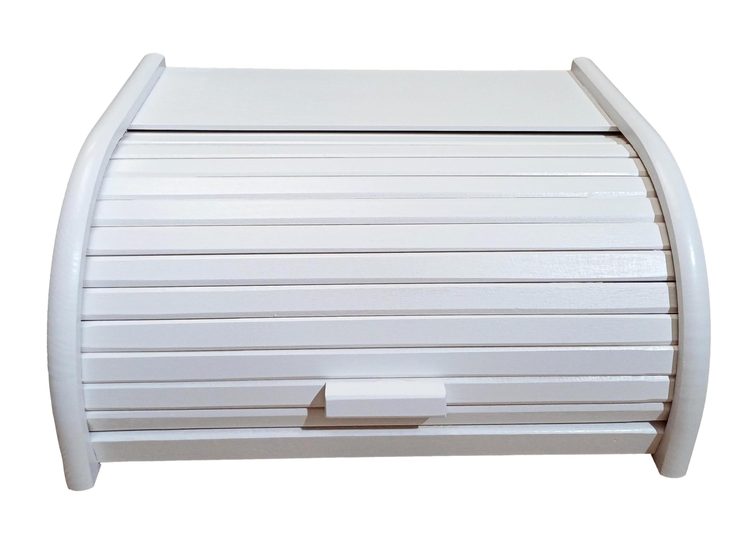 Panera de madera con tapa corredera de madera densa - Grande - BLANCO