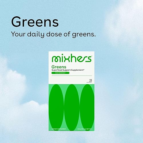 Miniatura 10 de MIXHERS Hergreens  Polvo de verduras  Hecho de alimentos integrales  Enzimas digestivas  Kale  15 paquetes de bebidas  Limonada de menta