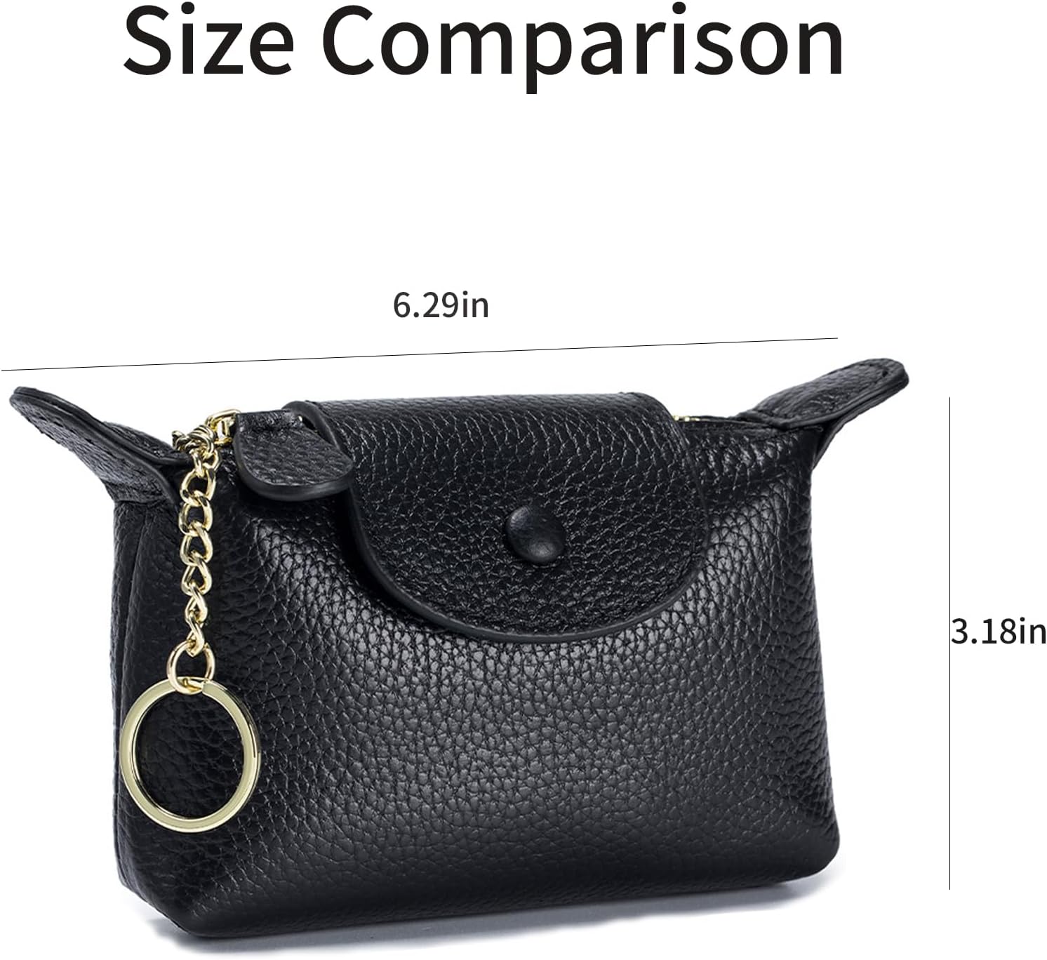 SENDEFN Small Leather Women Coin Purse, Women's Keychain Zipper Pocket Pouch Wallet - Image 2