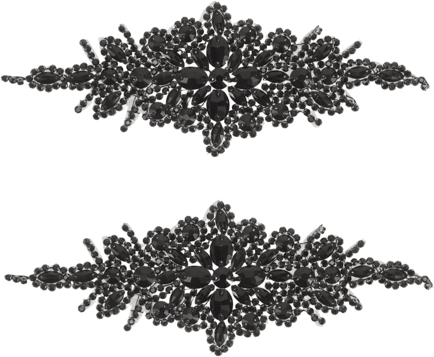 2pcs Rhinestone Flower Applique for Wedding Dresses and Prom Dresses