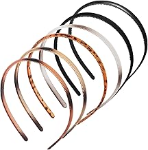LOPHE Women's Headband, 6 Pieces Plastic Headbands, Thin Headband with Teeth, Plastic Skinny Hairband for Women and Girls, Non-Slip Fine Teeth Hair Band (Mixed-Multicolor)