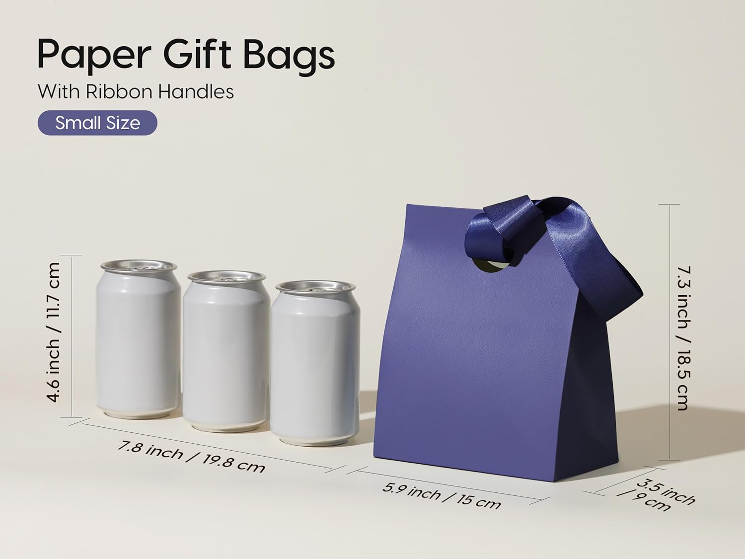 Vitalizart Paper Gift Bags With Ribbon Handles Set of 10 Assorted Colors Bulk Reusable For Gift Wrap Girls Kids Birthday Bridal Shower Party Favors Goodie Bags Candy Christmas 5.91"x3.54"x7.28" Small - Image 2