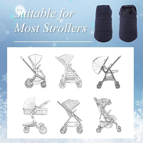 Miniatura 11 de Zsedrut Guantes universales para cochecito de invierno, anticongelante, repelentes al agua, calentador de manos, forro polar, accesorios para Verde