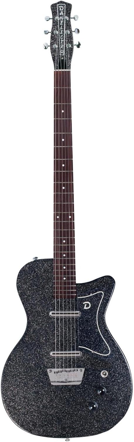 Danelectro Baritone Electric Guitar - Black Metalflake