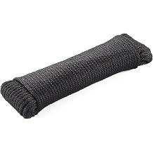 UV Resistant Polyester Rope 1/4" 100ft Solid Braid Heavy Duty Outdoor Cord | Versatile Wearproof Rope for Swings, Dog Leashes, Flag Line, Marine, Camping, Gardening, Towing, Clothesline, Home Repair
