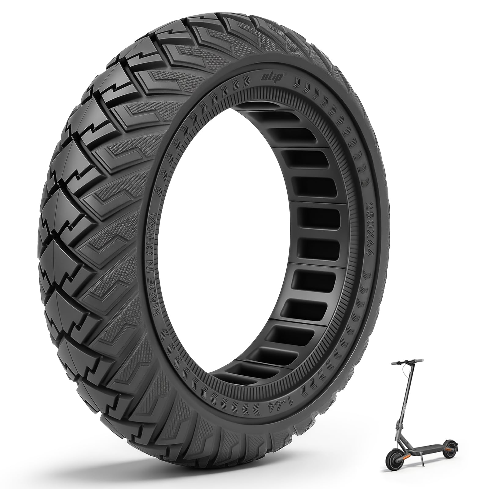 250 x 64 pneumatici completi per Xiaomi 4 Ultra, Navee S65, Navee S65C, scooter elettrico 250 x 64 fuoristrada, pneumatici solidi da 10 pollici, pneumatici in gomma piena, accessori di