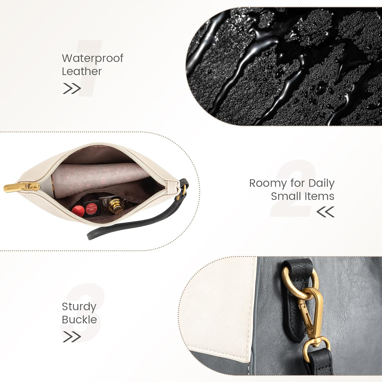 LOVEVOOK Laptop Bag for Women, 15.6 Inch Laptop Tote Bag, Vintage Leather Work Bags for Women, Waterproof Computer bag with Clutch Purse, Large Capacity Briefcase, Business Office Bag - Image 7