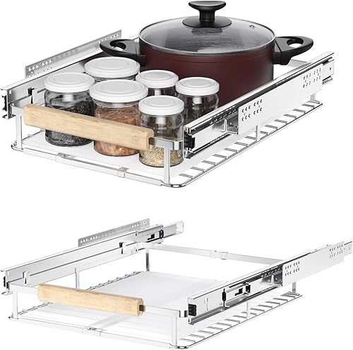 Miniatura 1 de Organizador de gabinete extensible deslizante para estantes de despensa, cajones debajo del fregadero, cesta deslizante para cocina, baño, armario,