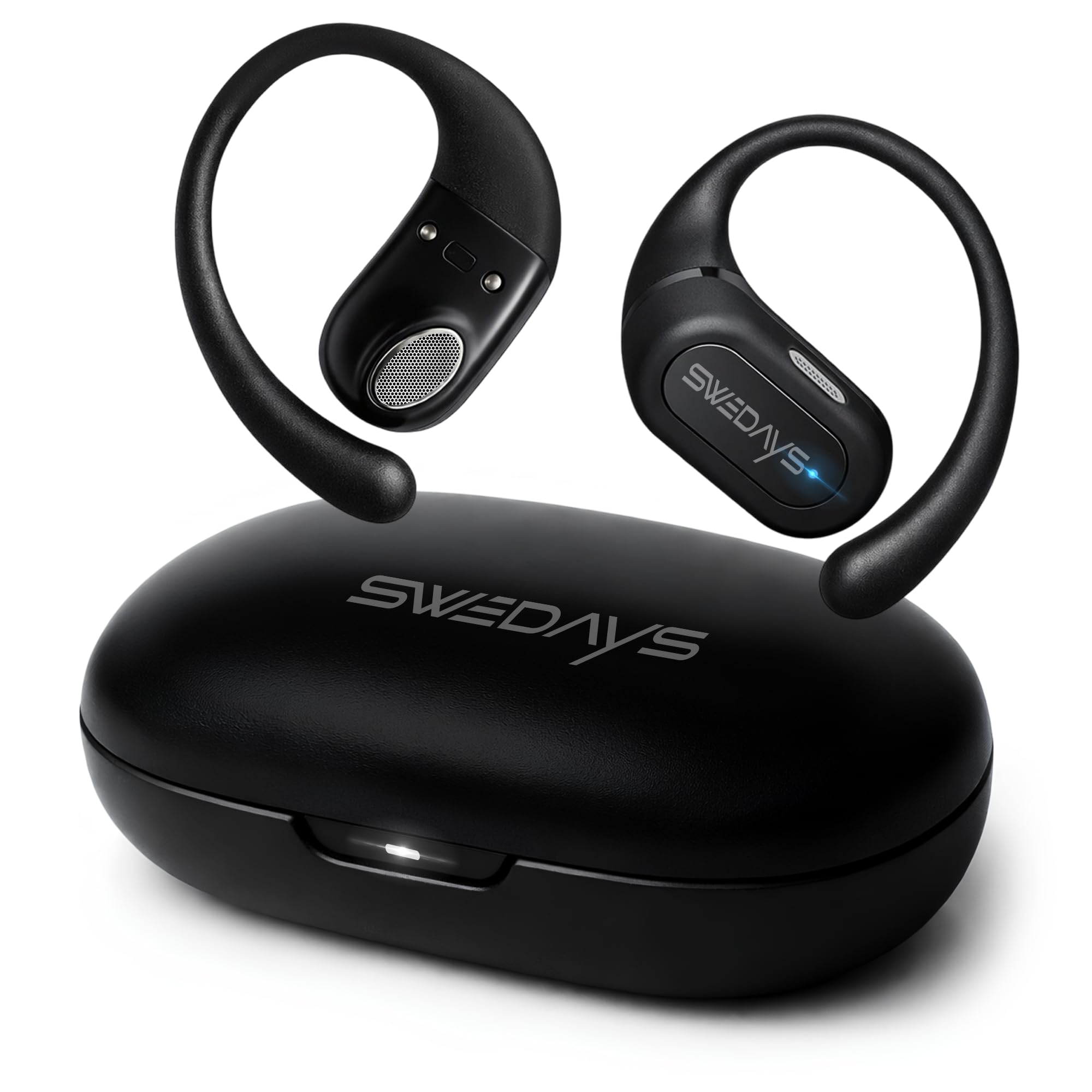 Open-Ear Kopfhörer mit Ohrbügel, Kabellose Bluetooth Kopfhörer Sport mit ENC Noise Cancelling Mic, 40h Akku, IPX5 Wasserfest für Radfahren, Wandern, Laufen & Fitness