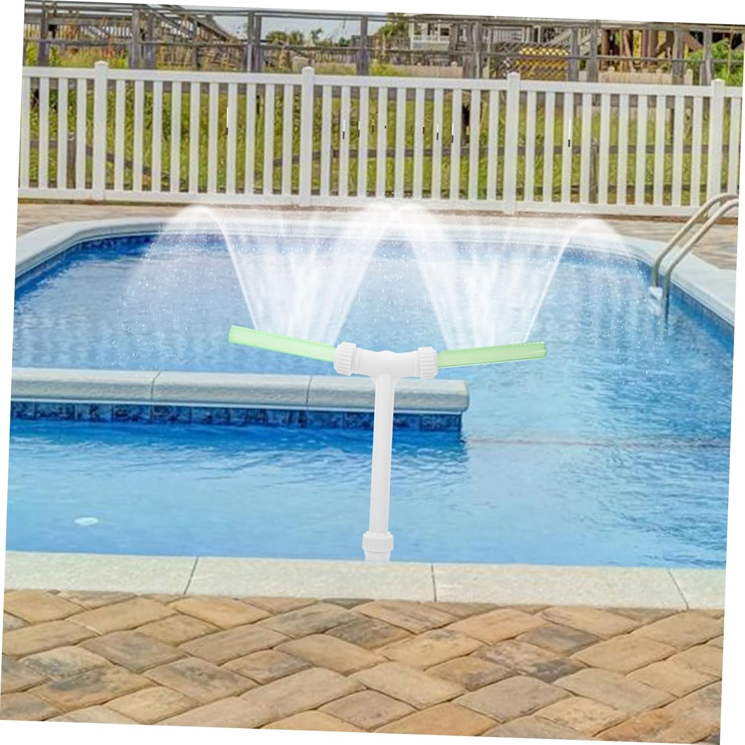Dual Spray Waterfall Fountain for Above Ground -Ground Pools Fluorescent Adjustable Pool Water Feature Dynamic Spray Patterns Easy Installation and Maintenance for Outdoor