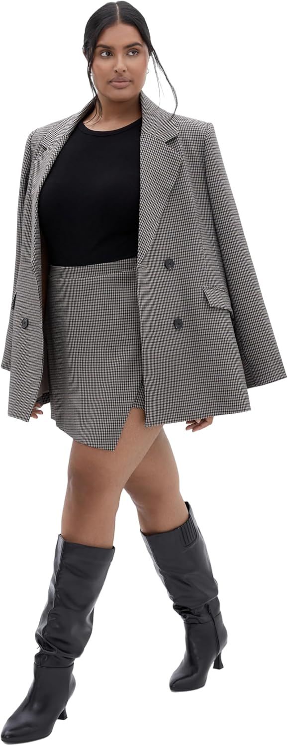 City Chic Women's Plus Size Skort - Tiana Plaid