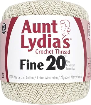 Red Heart Fine Crochet Thread, 20, Natural