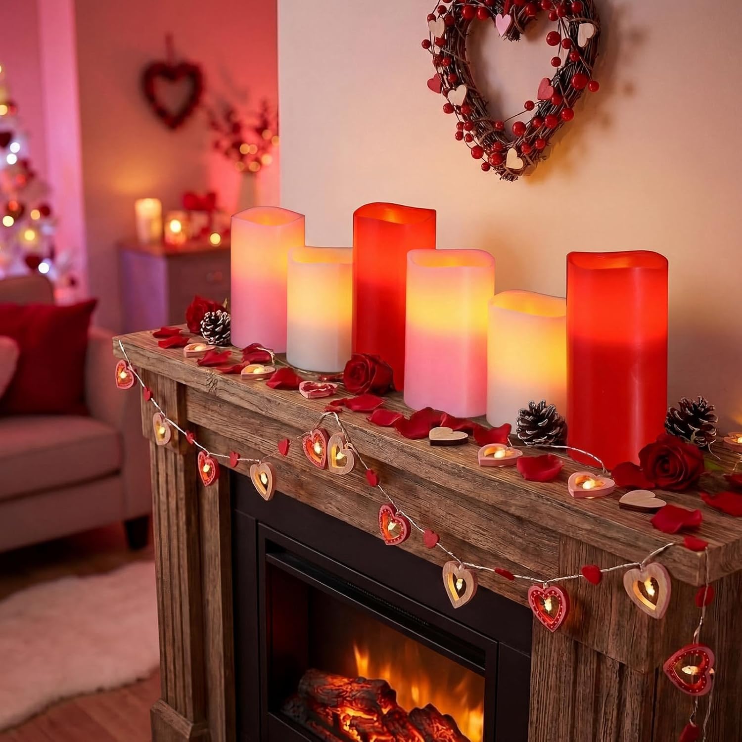 VIHOSE 6 Pcs Flameless LED Candles Melted Edge Real Wax Fake Pillar Candles with Remote and Timer Function 4" 5" 6" Romantic Gifts for Wedding Holidays Proposal Anniversary Decor