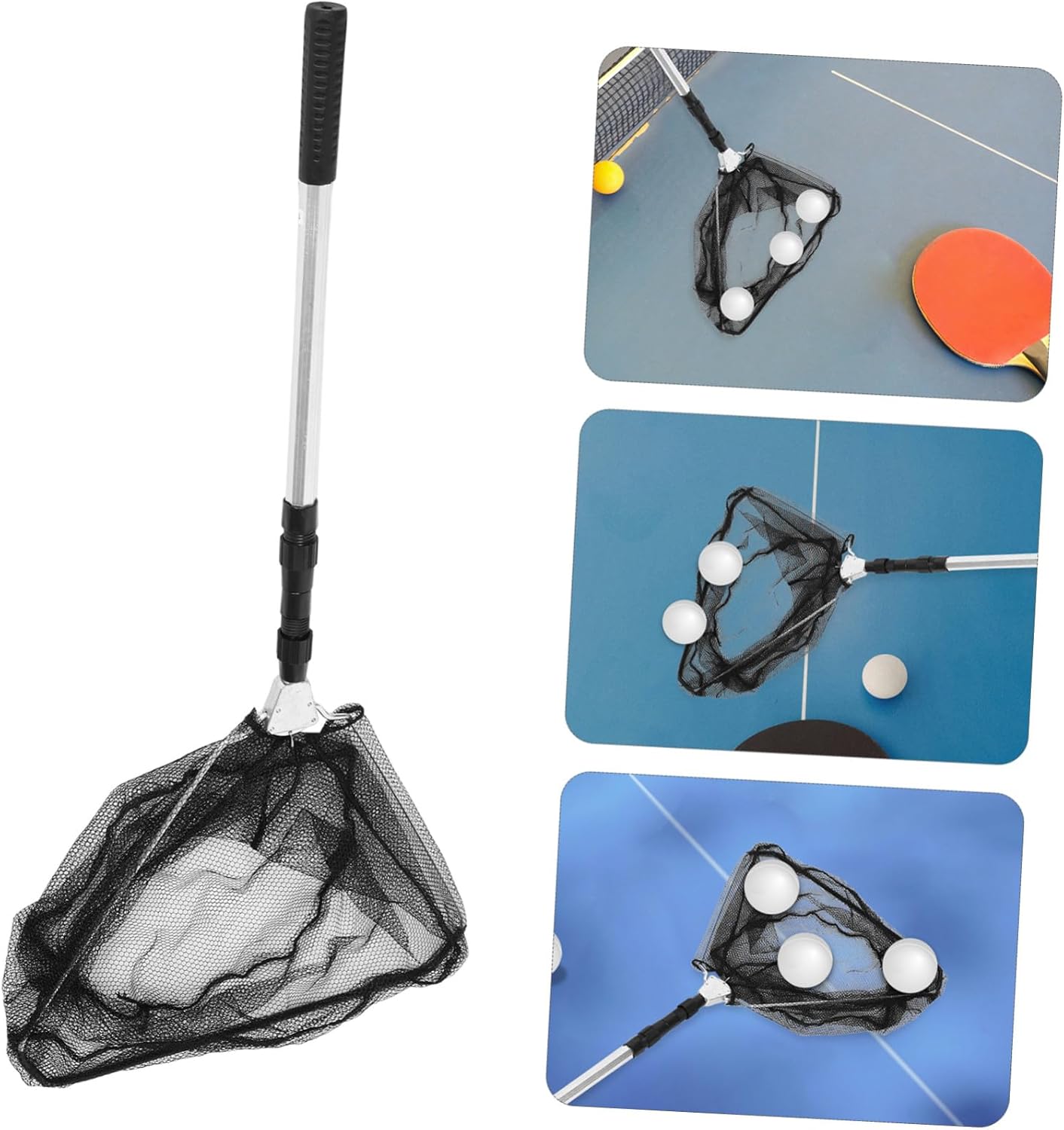Telescopic Table Tennis Ball Picker Adjustable Metal Ball Retriever Portable Sports Collector Retractable Space-Saving Design for Indoor Outdoor Training