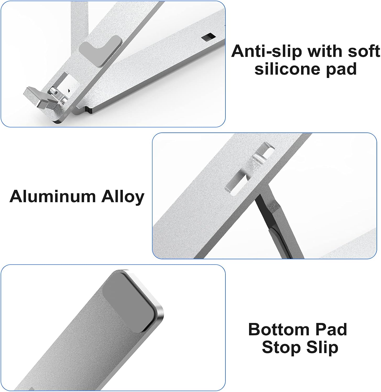 Senose Laptop Stand Portable Computer Stand Laptop Holder Desktop Holder Mount Foldable Riser with 7 Levels Adjustable Aluminum Alloy Compatible with MacBook Air Pro,HP Laptops