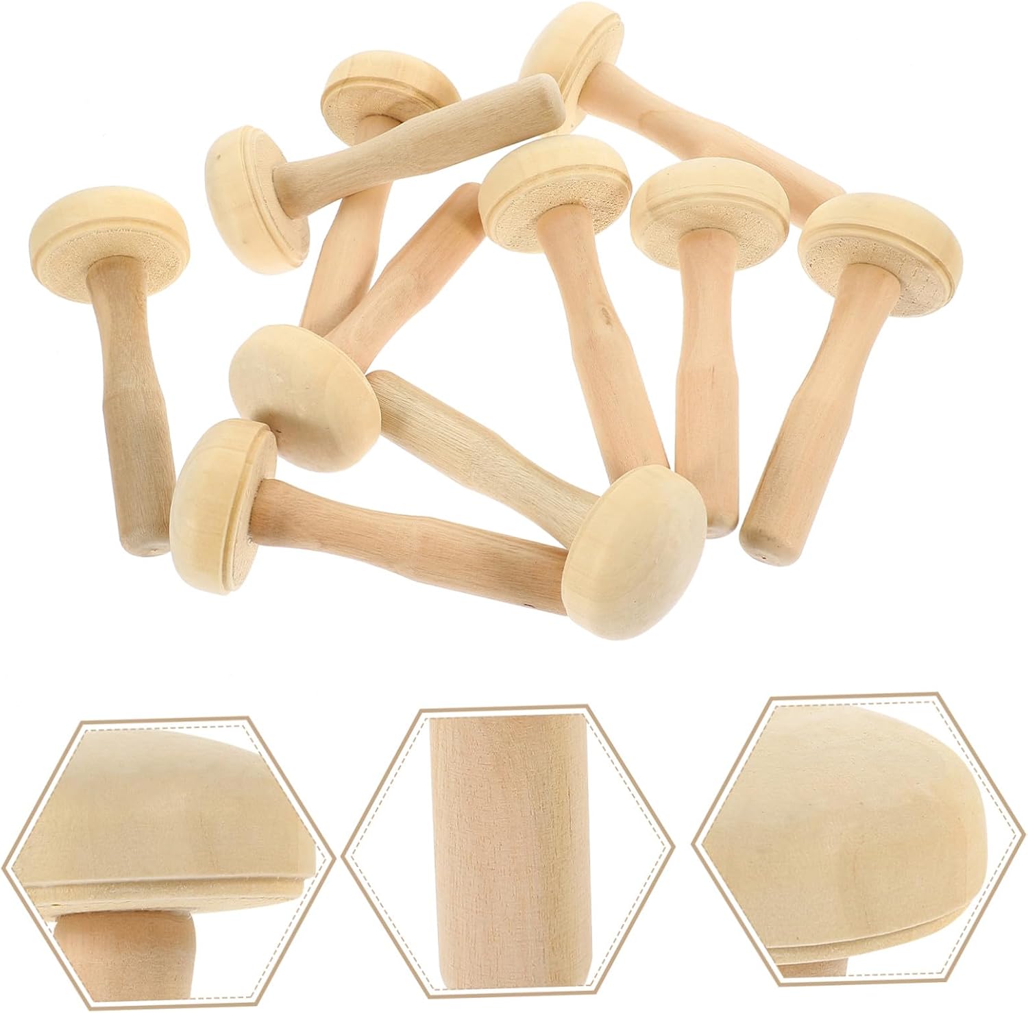 OHPHCALL 10Pcs Printmaking Ink Rubbing Rollers Wood Drawing Rollers Painting Tools for Crafting and DIY Art Projects