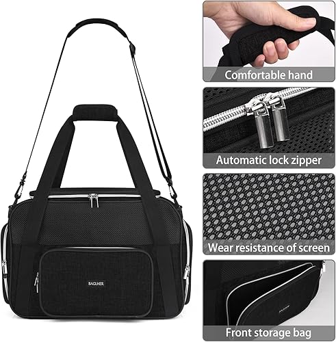 Vista 10 de BAGLHER Transportador de viaje para mascotas, transportador de perros para gatos pequeños y medianos, perros, cachorros, aprobado por aerolíneas