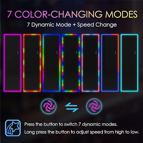 Miniatura 2 de LVSOMT Espejo LED RGB de 63 x 18 pulgadas, espejo de pie completo con luces, espejo de pie y montaje en pared, espejo iluminado de cuerpo completo,
