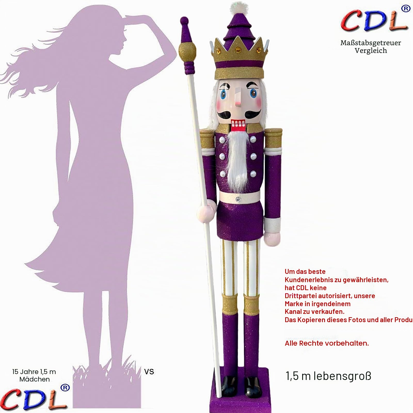 CDL 150cm Riesen Nussknacker Figur König Ornament/Puppe/Figuren/Events/Ladenfenster/Hochzeitsparty/Zuhause & kommerzielle Dekoration
