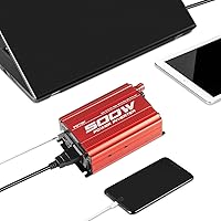 Vista 5 de POTEK - Inversor de corriente para automóvil de 500W, DC 12V a AC 110V, con 2 tomas de corriente AC y puerto USB de 2A