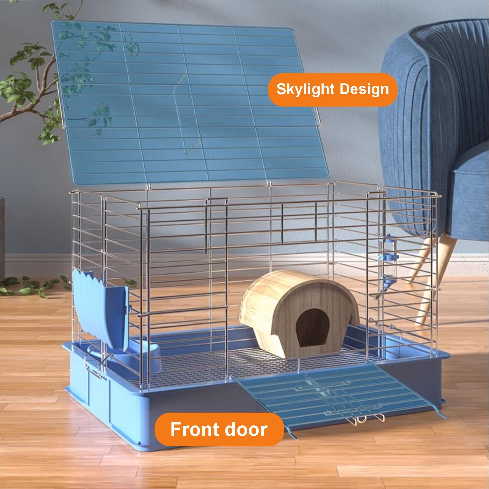Amazon.com: MHJKHG Bunny Cage, Rabbit Cage Indoor with Handle and