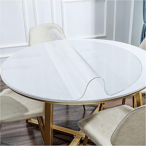 Mantel redondo transparente de 0.069 pulgadas, protector de mesa de PVC transparente, tapete de escritorio de plástico, impermeable, resistente al