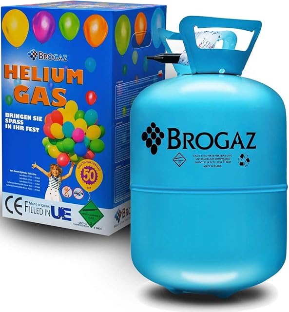 Butla z Helem 0,42 m3 i Reduktorem na 50 Balonów HEL Brogaz